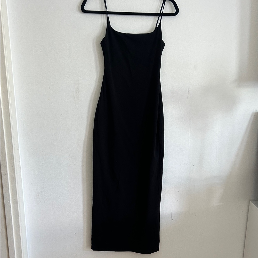 Classic Black Slip Midi Dress - Timeless Women's Dress